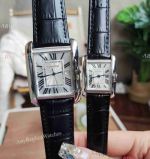 Replica Cartier Anglaise Tank Silver Roman Dial Stainless Steel Couple Watches